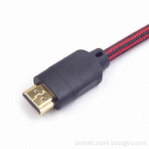 High-speed HDMI Cable Assembly with Copper Foil Shield and Inner Rigid Overmold